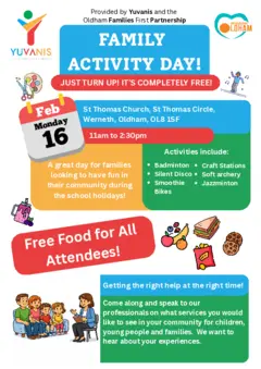 Poster for Family Activity Day at St. Thomas'